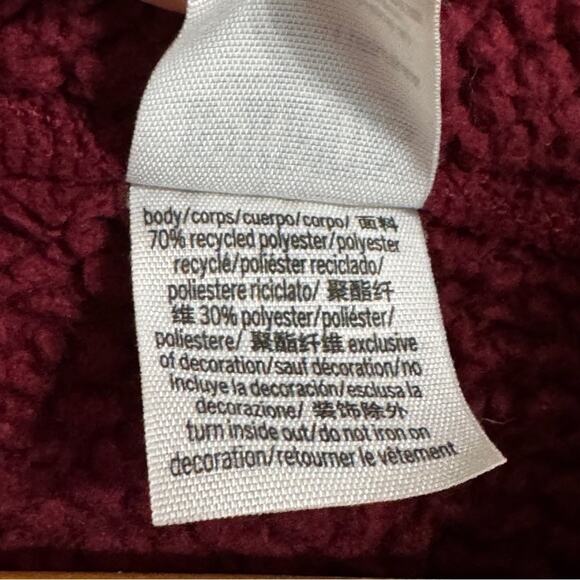 Victorias Secret Pink Teddy Sherpa Fleece Full Zip Jacket Burgundy Size XS - Picture 4 of 4